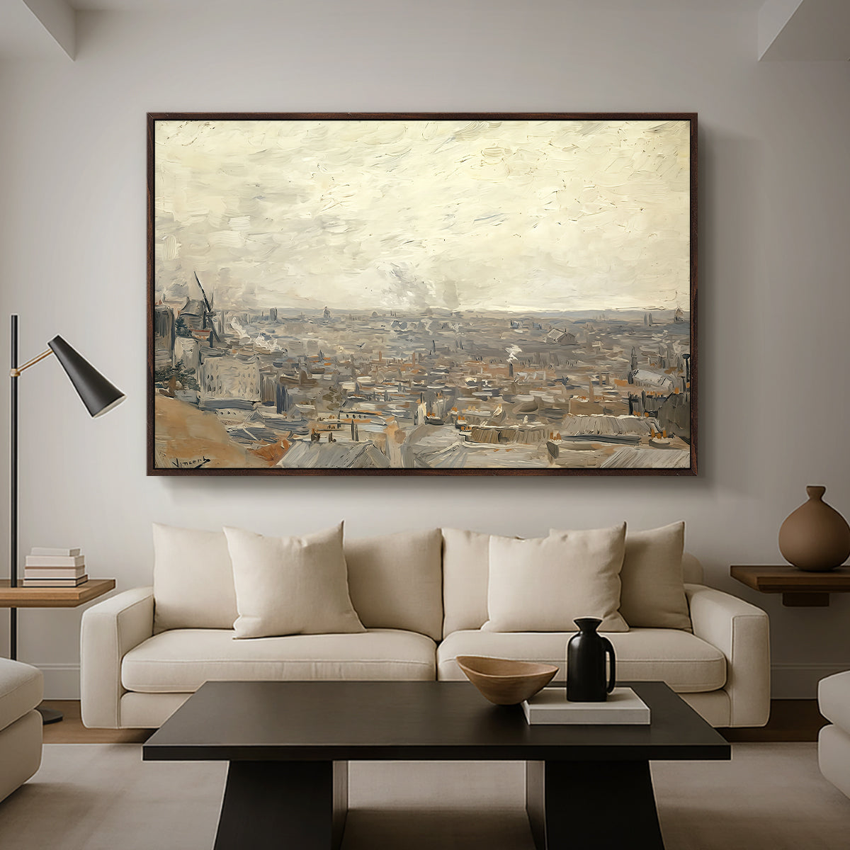 View from Montmartre, 1886 - Floater Framed Canvas Print