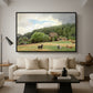 Farm with Grazing Cows (Bondegård med beitende kuer), 1892 - Floater Framed Canvas Print