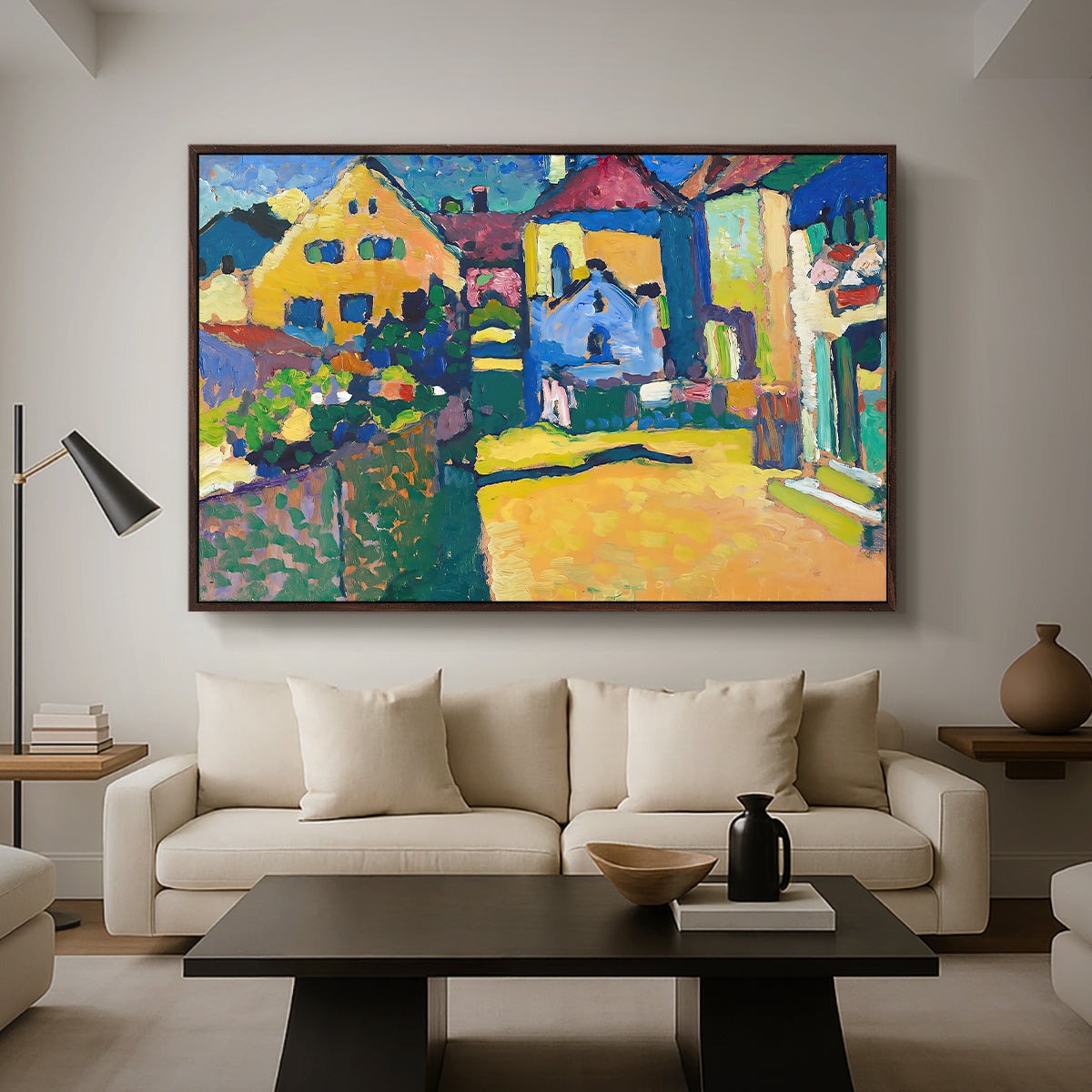 Green Lane in Murnau, 1909 - Floater Framed Canvas Print