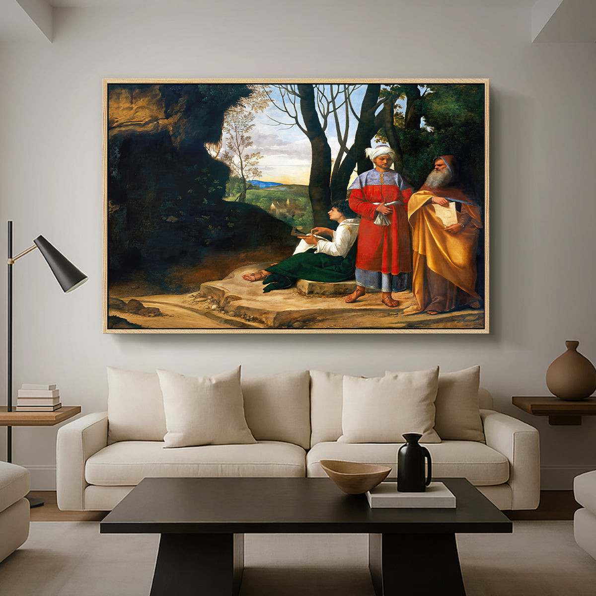 The Three Philosophers, c. 1508-1509 - Floater Framed Canvas Print
