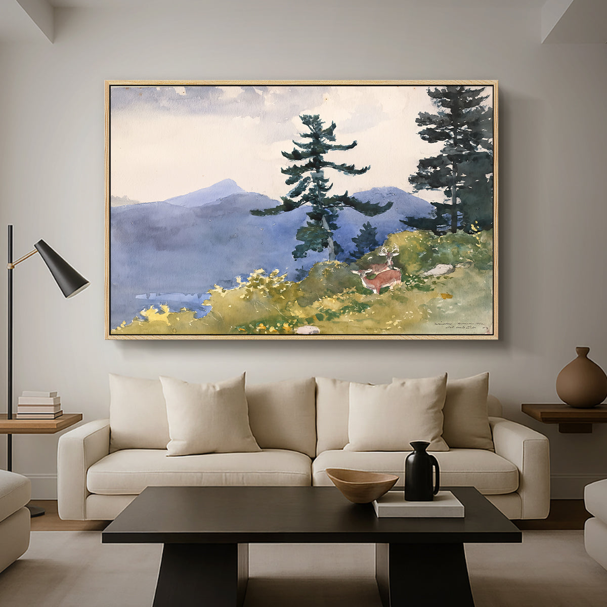 North Woods Club, Adirondacks, 1892 - Floater Framed Canvas Print