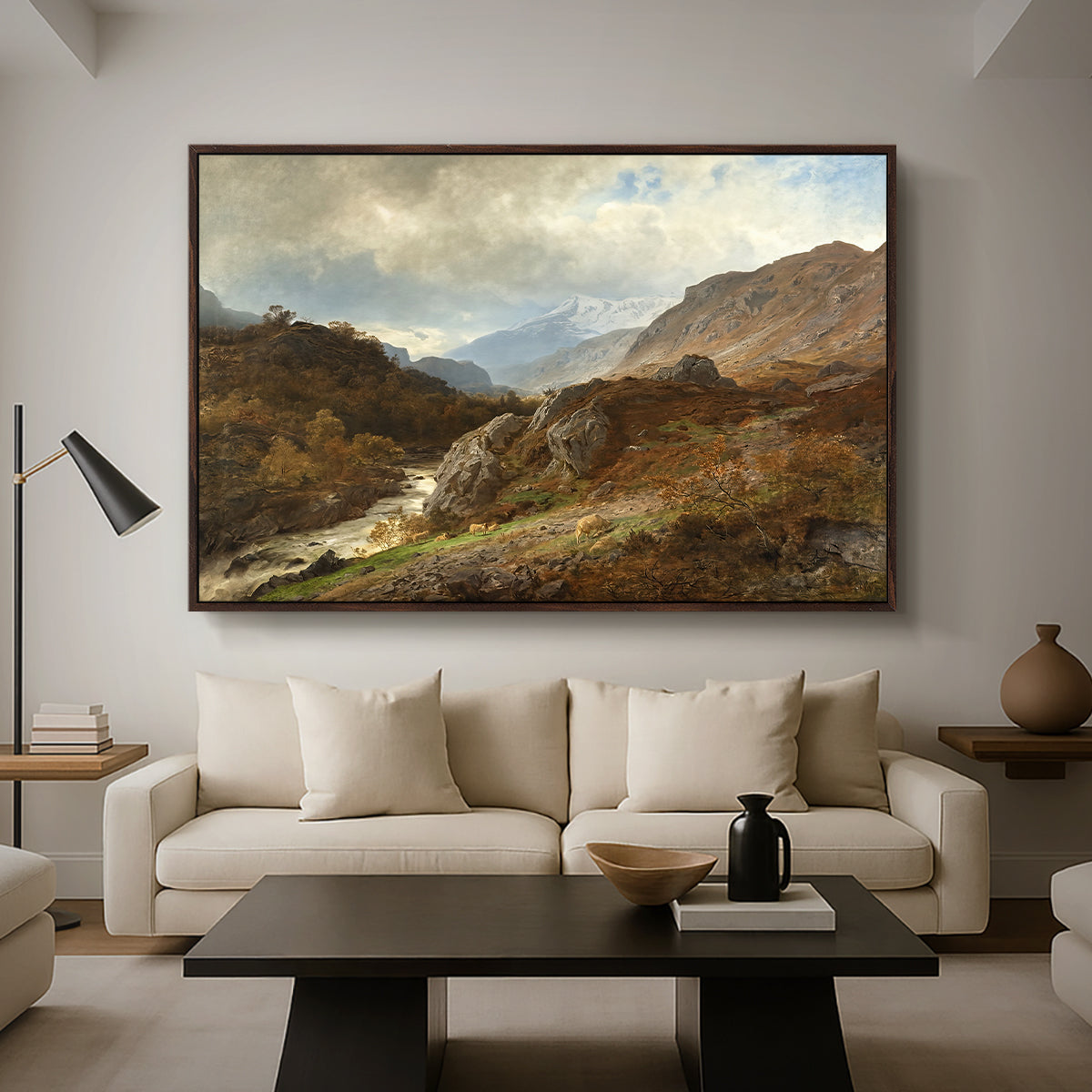 Mountain Landscape, 1864 - Floater Framed Canvas Print
