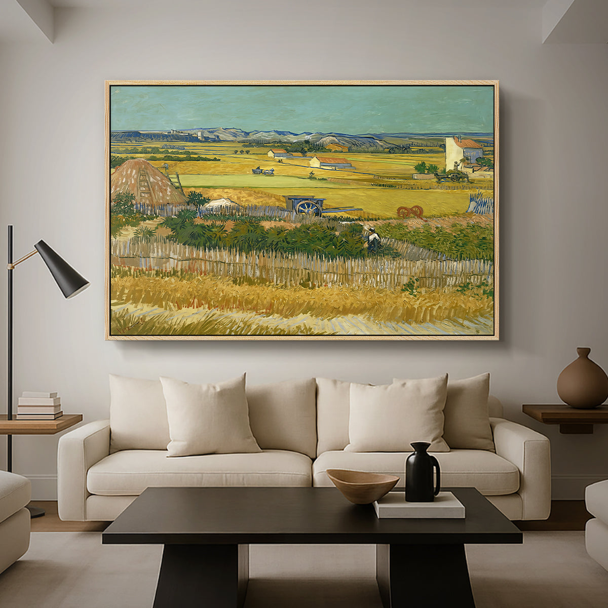 The Harvest, 1888 - Floater Framed Canvas Print