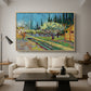 Orchard in Blossom, Bordered by Cypresses, 1888 - Floater Framed Canvas Print