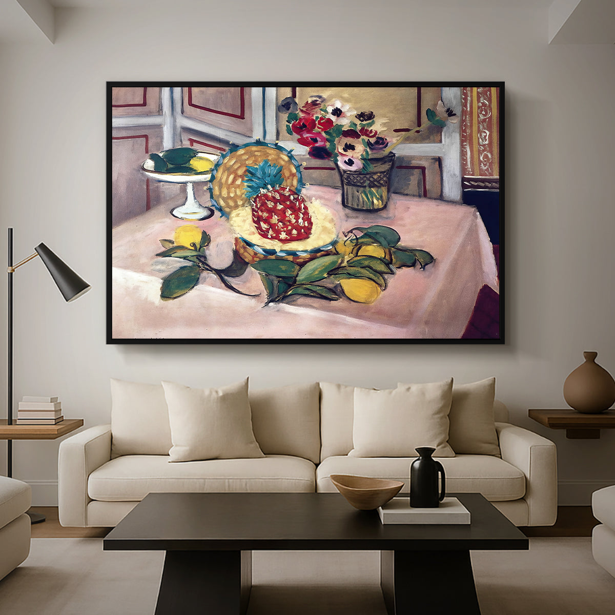 Still Life with Pineapple and Lemons, 1925 - Floater Framed Canvas Print