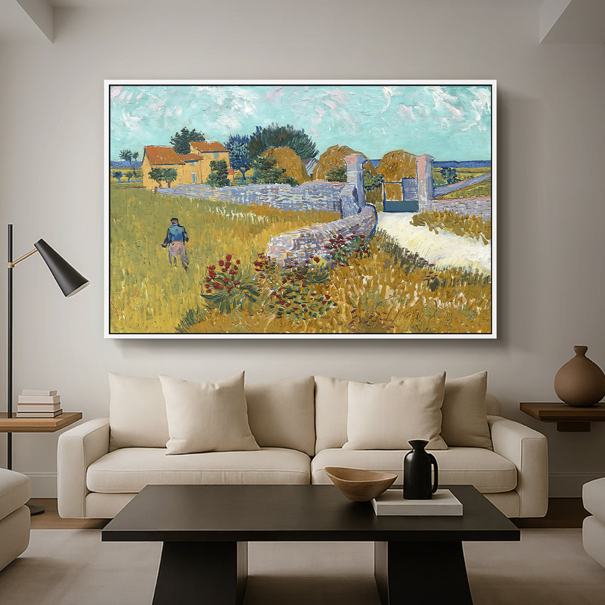 Farmhouse in Provence, 1888 - Floater Framed Canvas Print