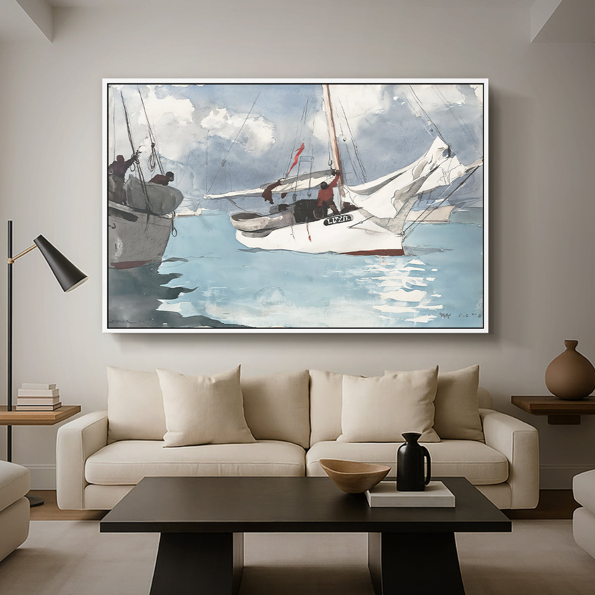 Fishing Boats, Key West, 1903 - Floater Framed Canvas Print
