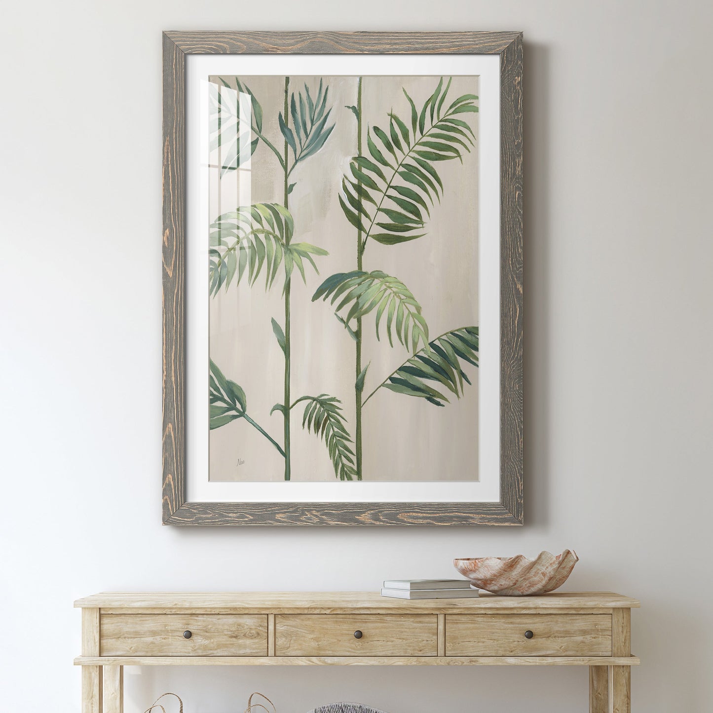 Modern Fronds I - Premium Framed Print - Distressed Barnwood Frame - Ready to Hang