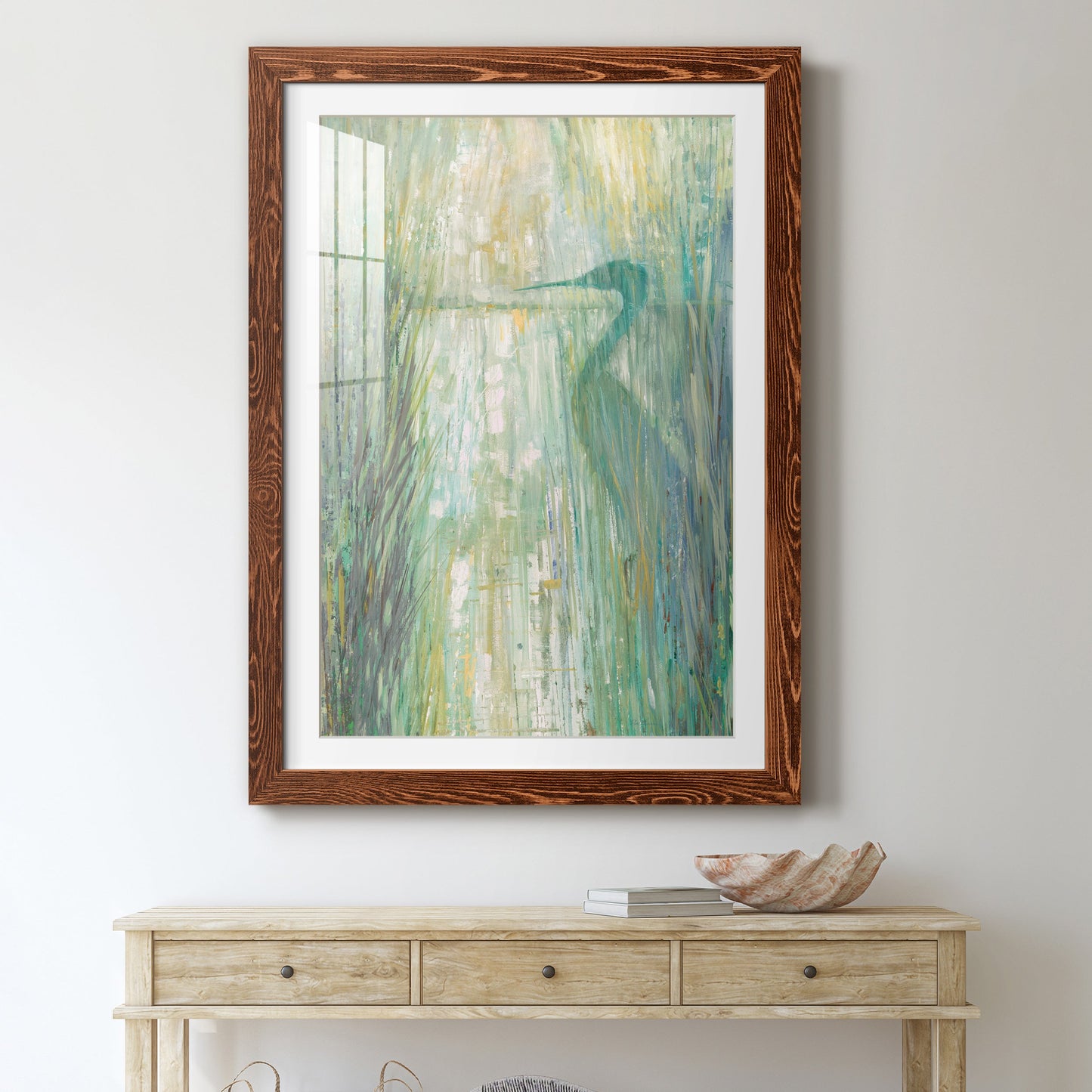 Morning Egret II - Premium Framed Print - Distressed Barnwood Frame - Ready to Hang