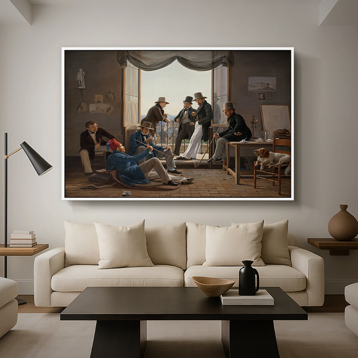 A Group of Danish Artists in Rome, 1837 - Floater Framed Canvas Print