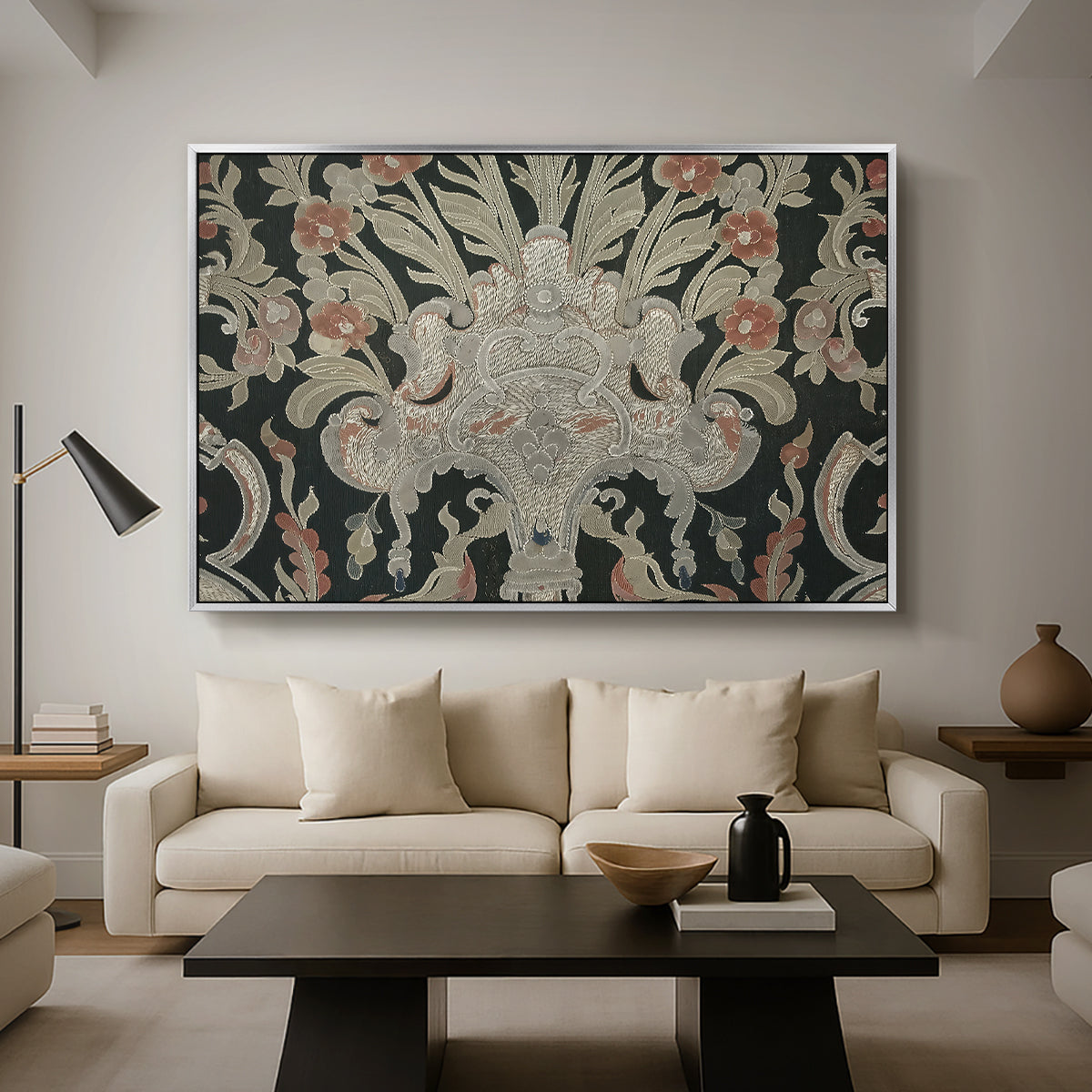 Hanging (Printed Textile), c. 18th Century - Floater Framed Canvas Print