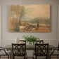 Canvas art print featuring a castle surrounded by open landscape under sky, showcased as a statement wall artwork