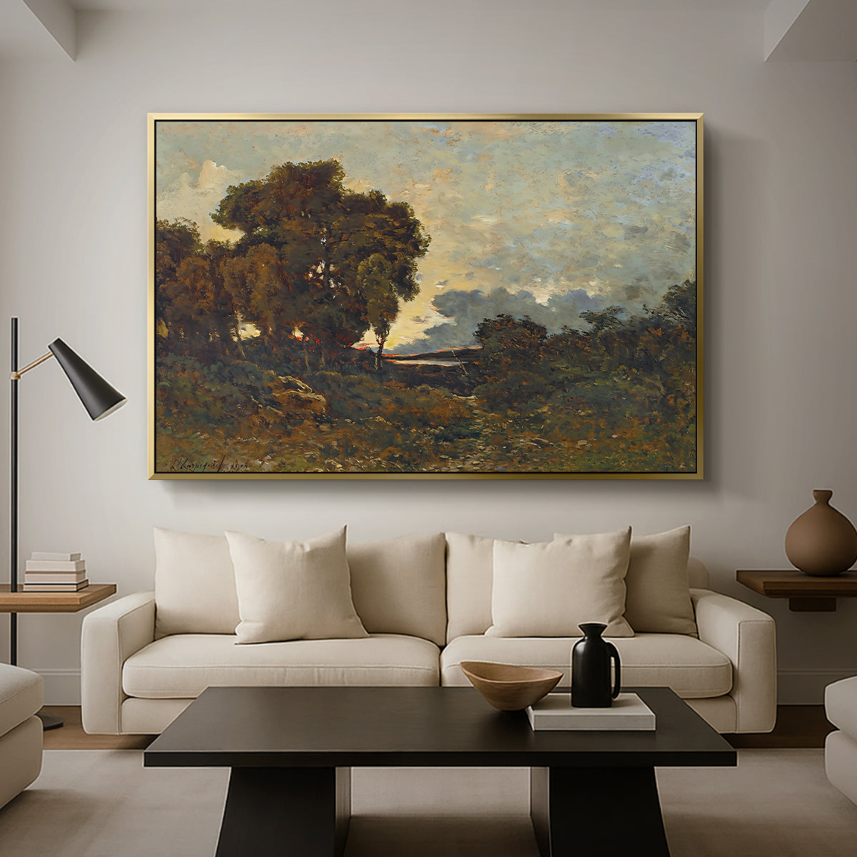 Sunset on the Allier (Soleil couchant sur l'Allier), 1904 - Floater Framed Canvas Print