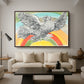 Flying Dove with Rainbow (Colombe volant à l'Arc-en-ciel), 1952 - Floater Framed Canvas Print