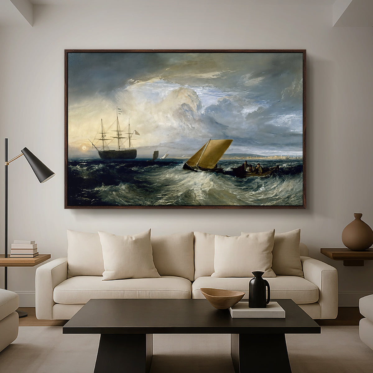 Sheerness as Seen from the Nore, 1808 - Floater Framed Canvas Print