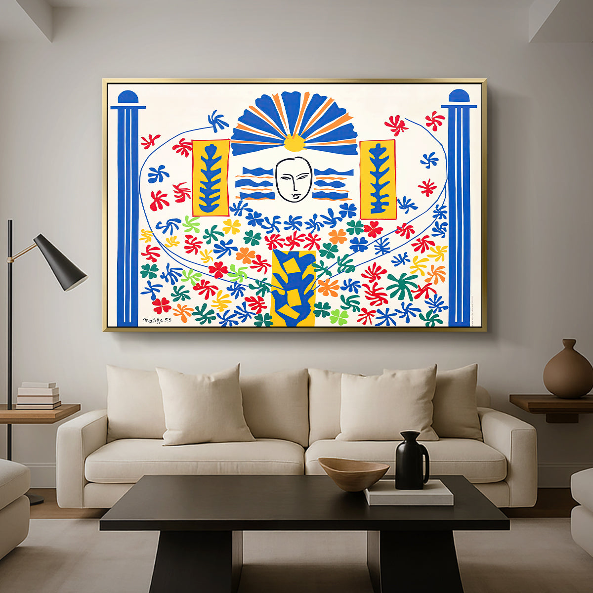 Apollo (Apollon), 1953 - Floater Framed Canvas Print