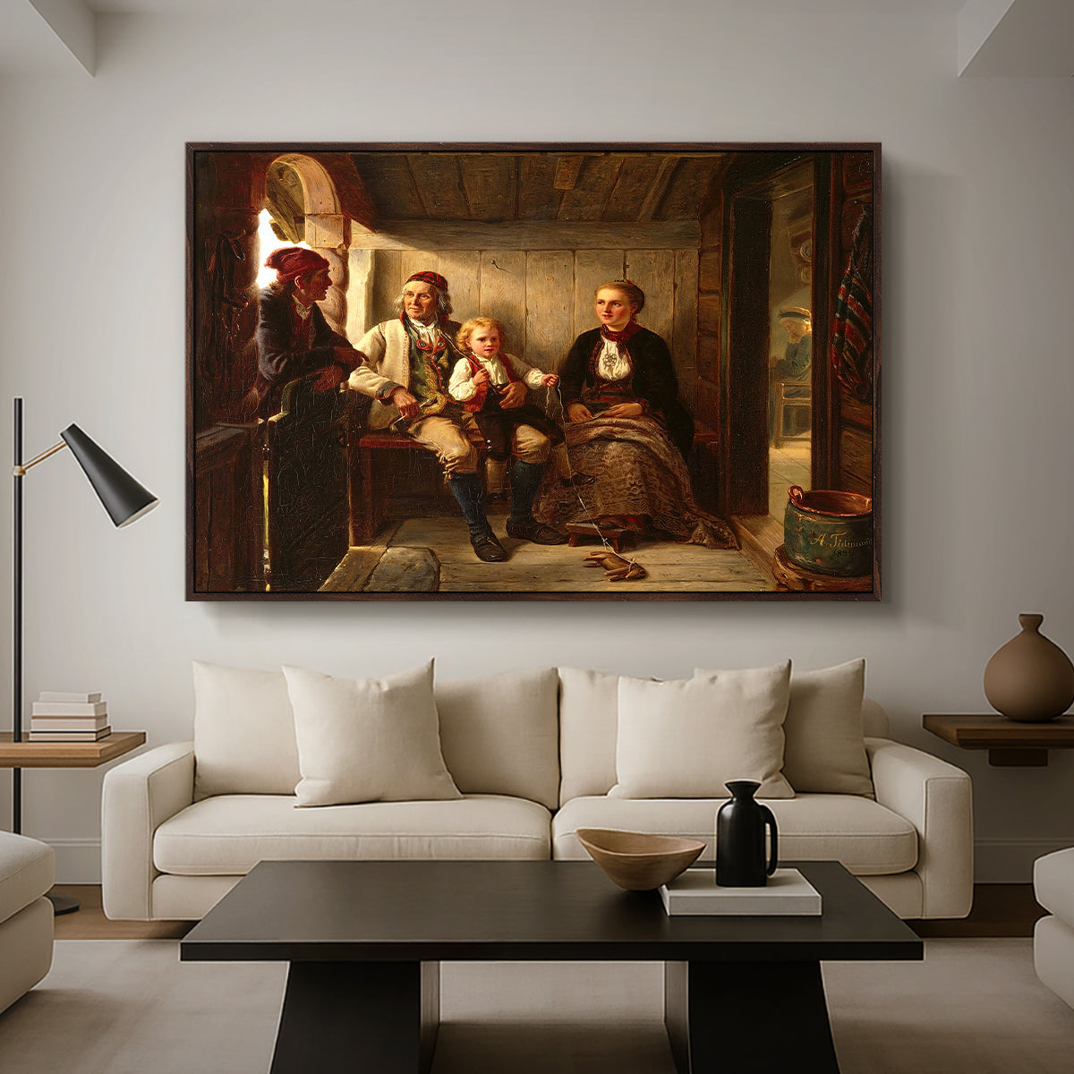 Neighbors (Naboer), 1855 - Floater Framed Canvas Print