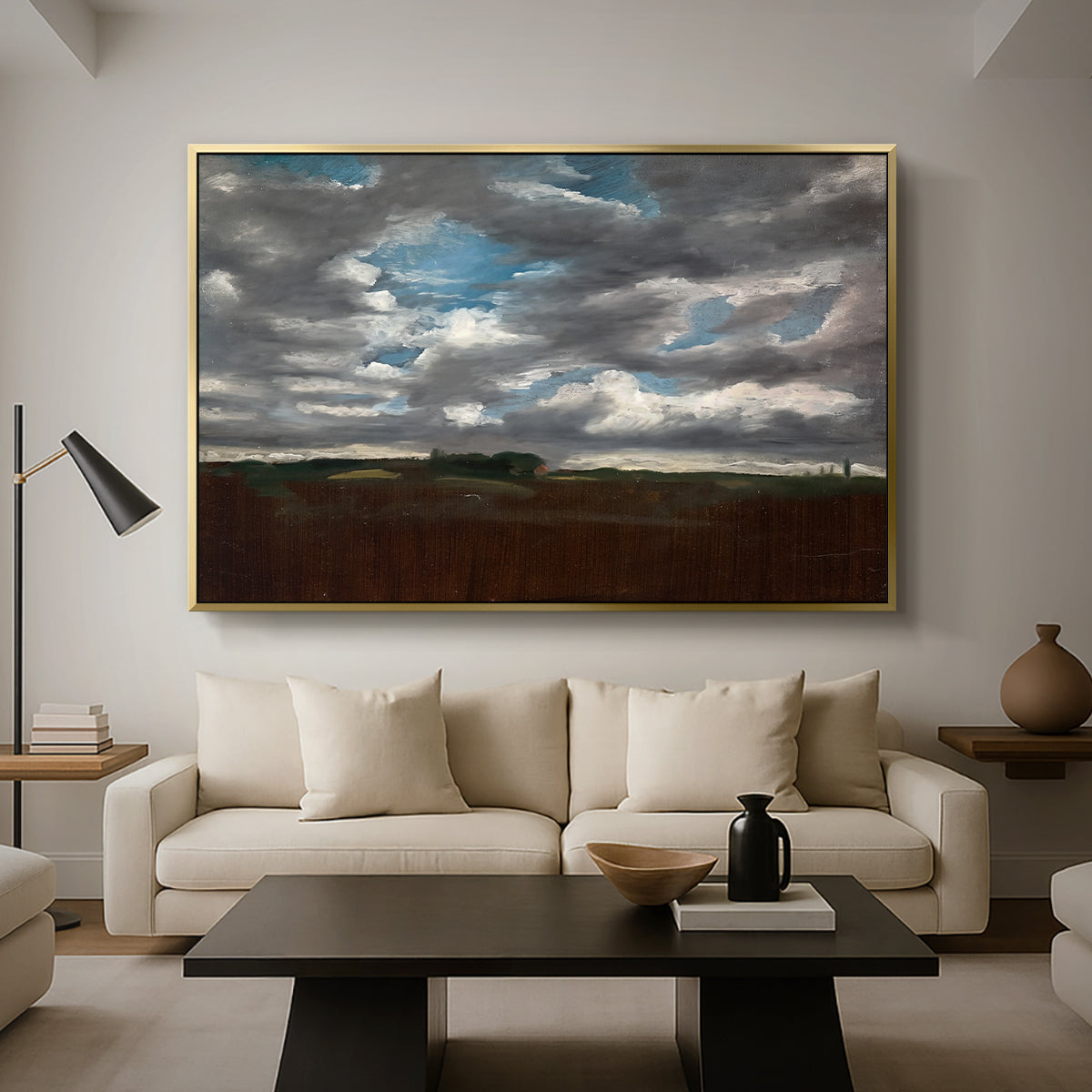 Extensive Landscape with Grey Clouds, c. 1821-1822 - Floater Framed Canvas Print