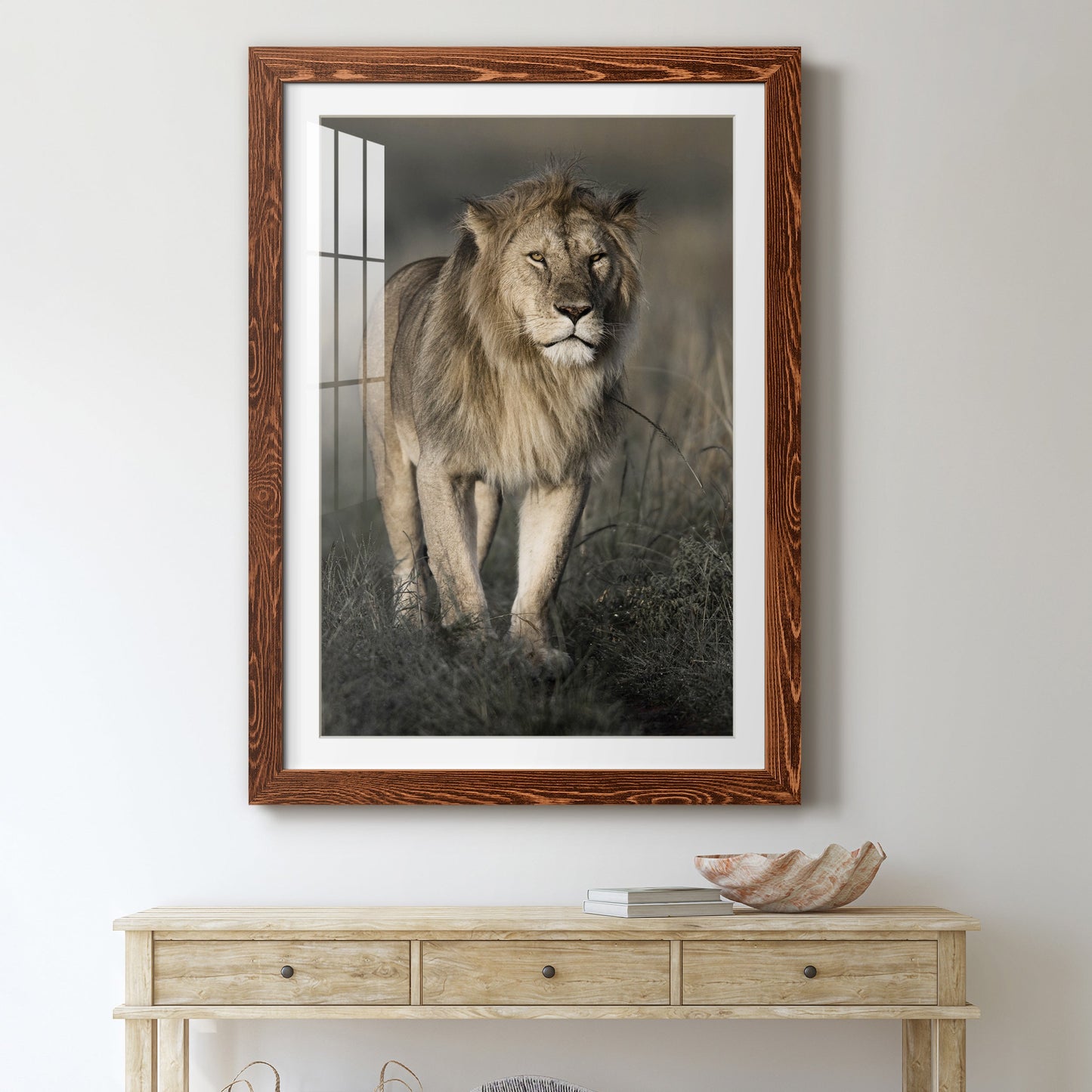 Morning Walk in Masai Mara - Premium Framed Print - Distressed Barnwood Frame - Ready to Hang