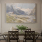 Canvas art print featuring a small group of shepherds in alpine landscape with grazing animals, showcased as a statement wall artwork