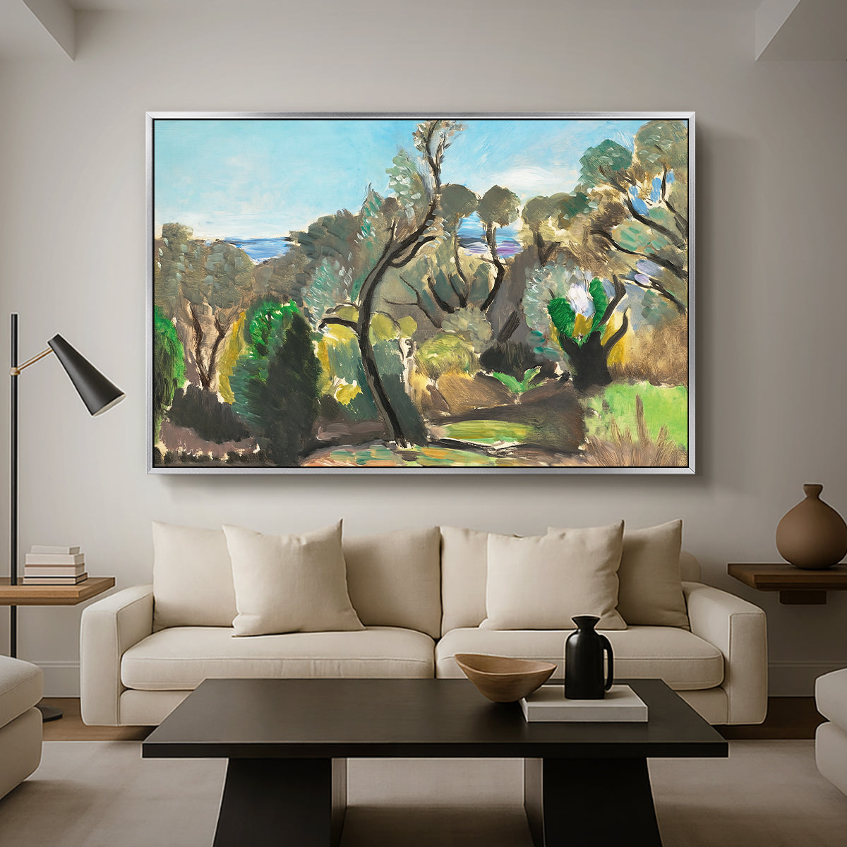 Landscape near Nice, c. 1918 - Floater Framed Canvas Print