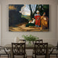 Canvas art print featuring three men standing outdoors in landscape engaged in thoughtful discussion, showcased as a statement wall artwork