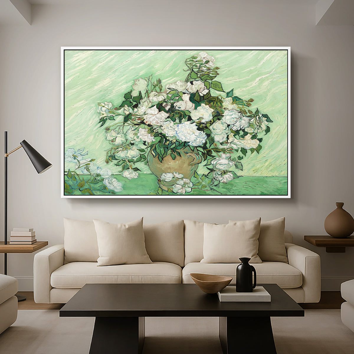 Roses, 1890 - Floater Framed Canvas Print