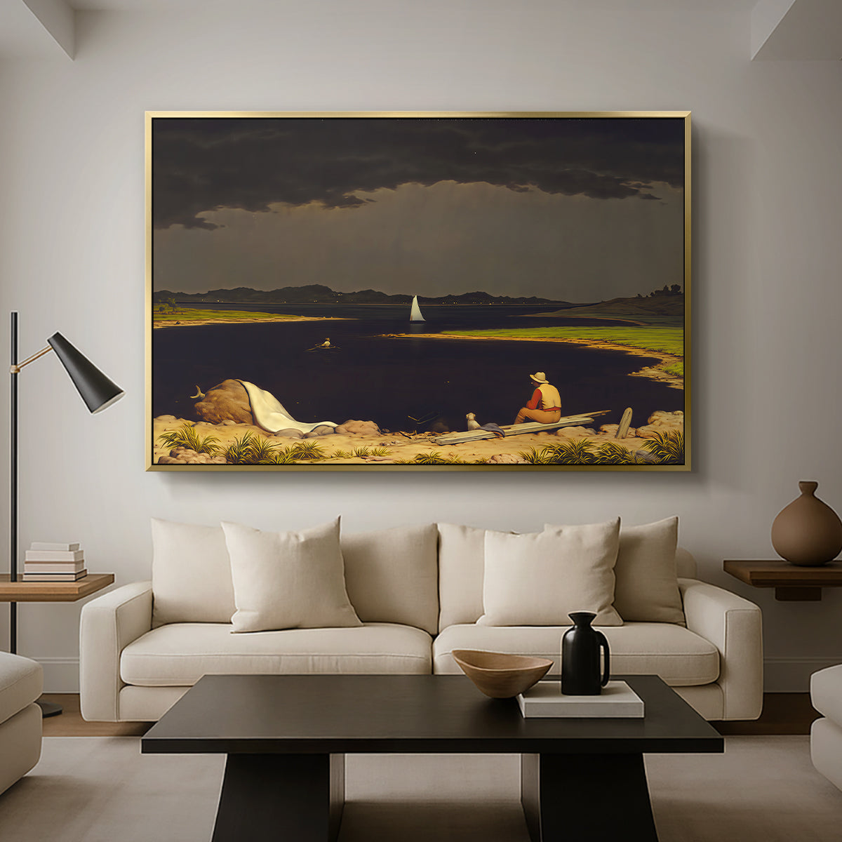 Approaching Thunder Storm, 1859 - Floater Framed Canvas Print