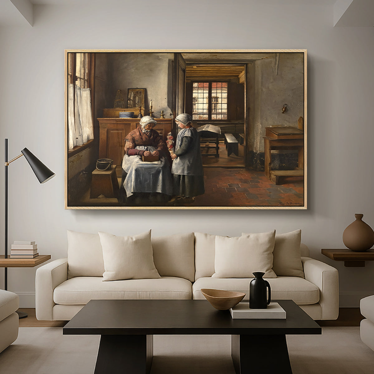 Grandmother's Feast, 1873 - Floater Framed Canvas Print