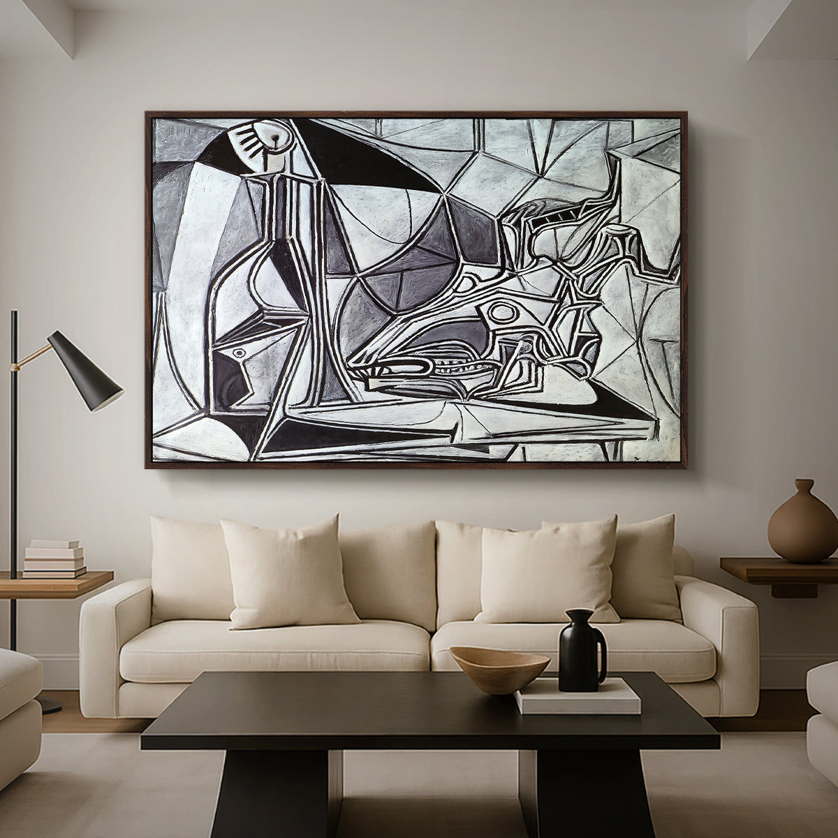 Goat's Skull, Bottle and Candle, 1952 - Floater Framed Canvas Print