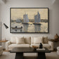 Two Schooners, Gloucester, c. 1880 - Floater Framed Canvas Print
