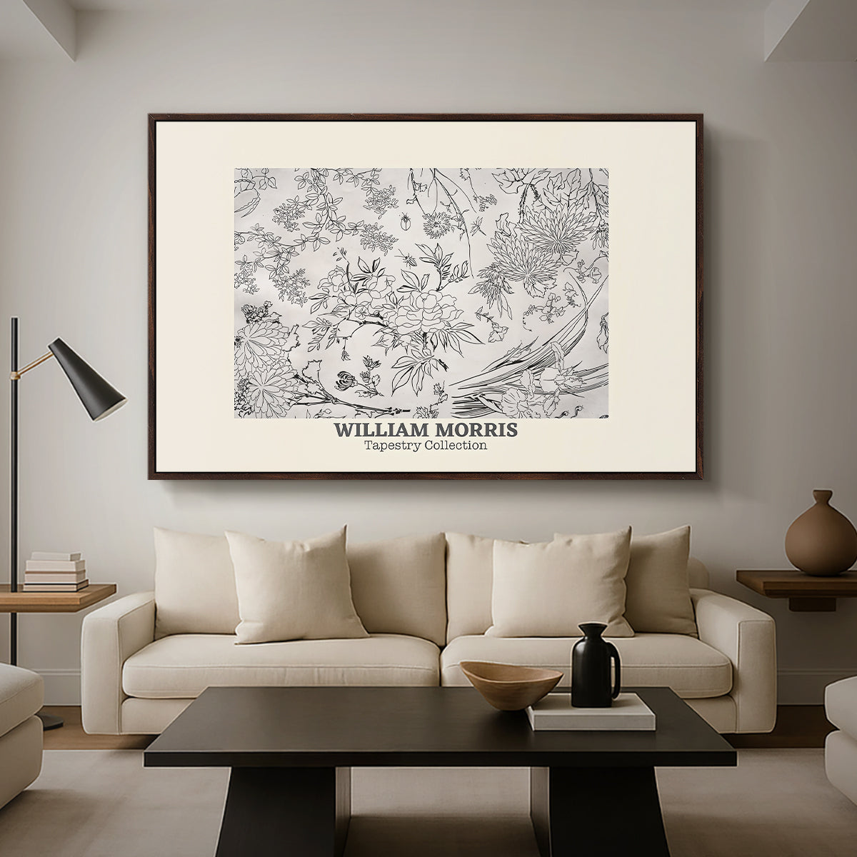 Fleurs, 1866 (Morris Inspired) - Floater Framed Canvas Print