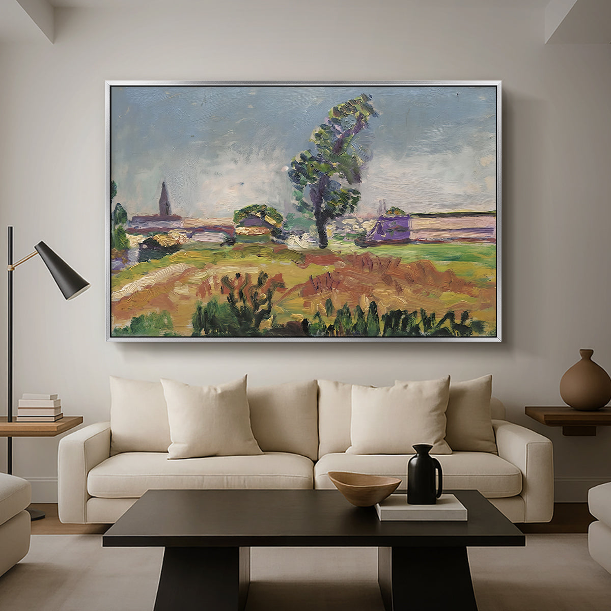 Landscape Around Toulouse, The Bridge of the Young Ladies, 1898 - Floater Framed Canvas Print