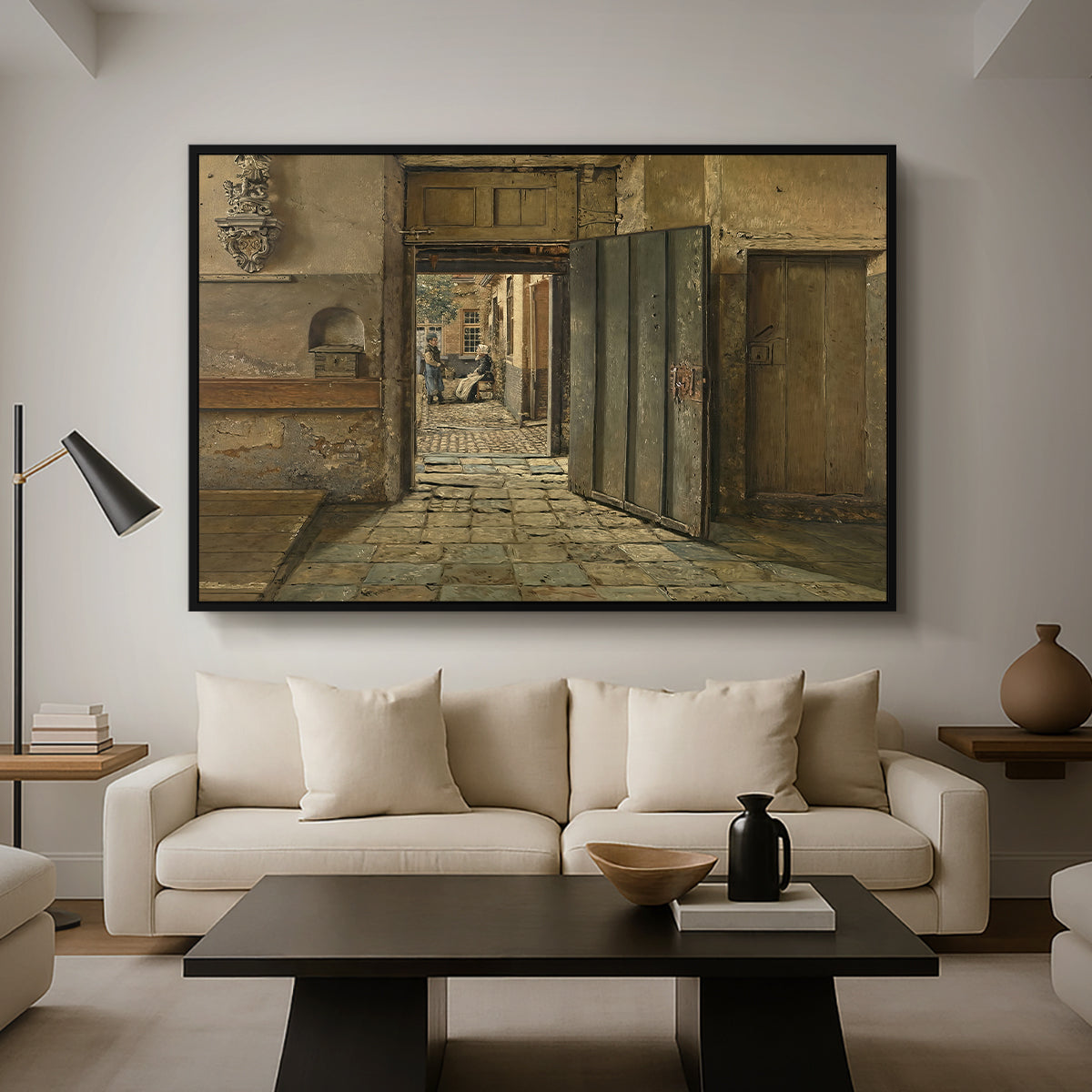 The Conversation, 1884 - Floater Framed Canvas Print
