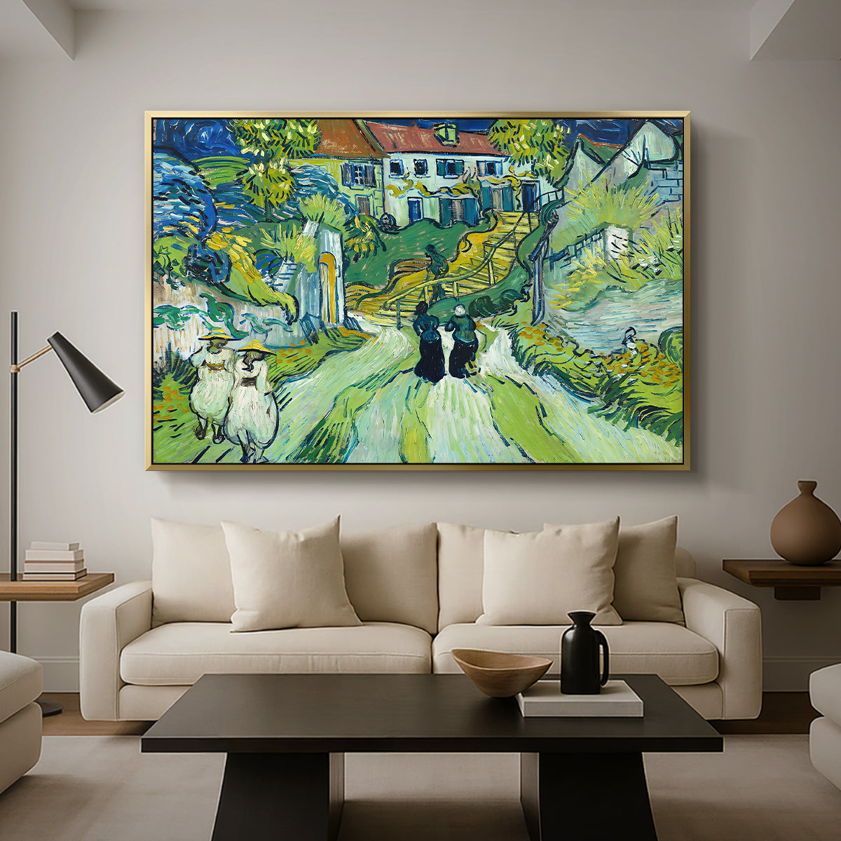 Stairway at Auvers, 1890 - Floater Framed Canvas Print