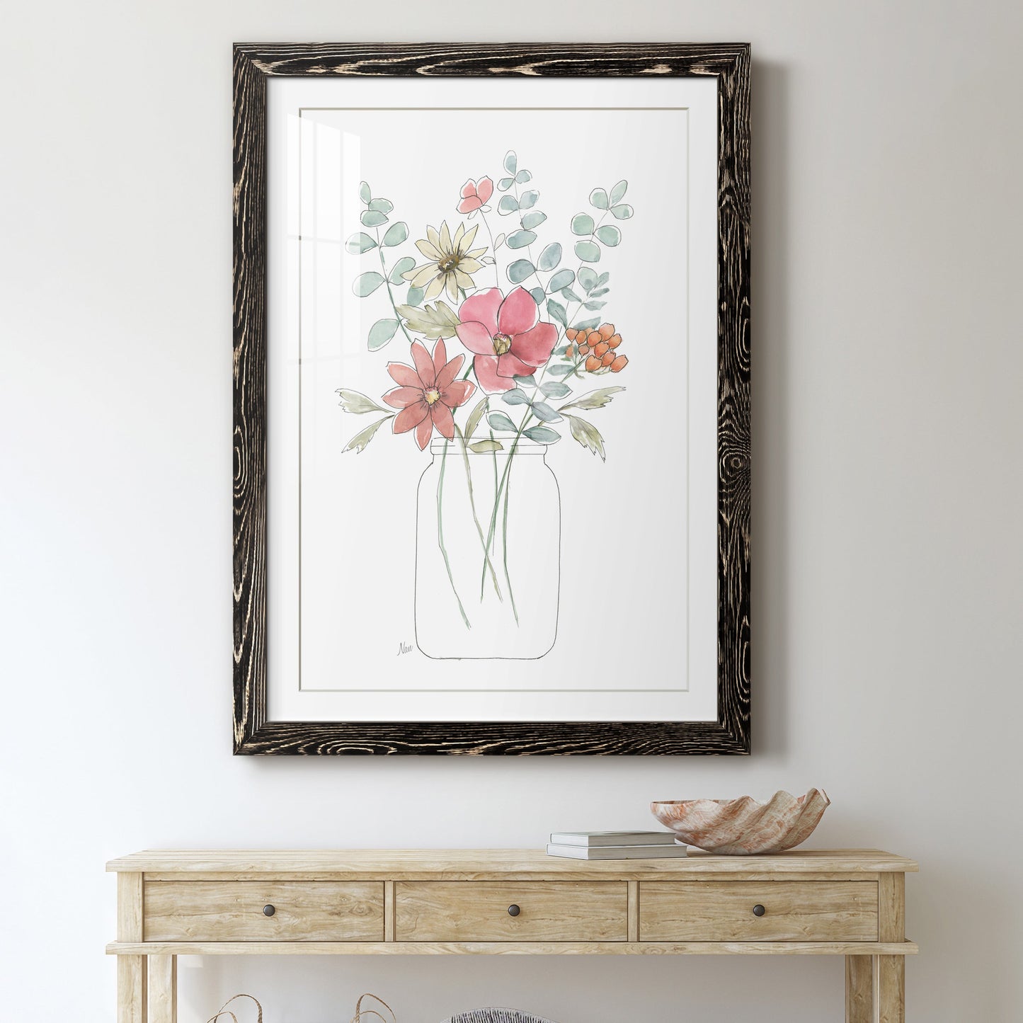 Whimsical Wildflowers II - Premium Framed Print - Distressed Barnwood Frame - Ready to Hang