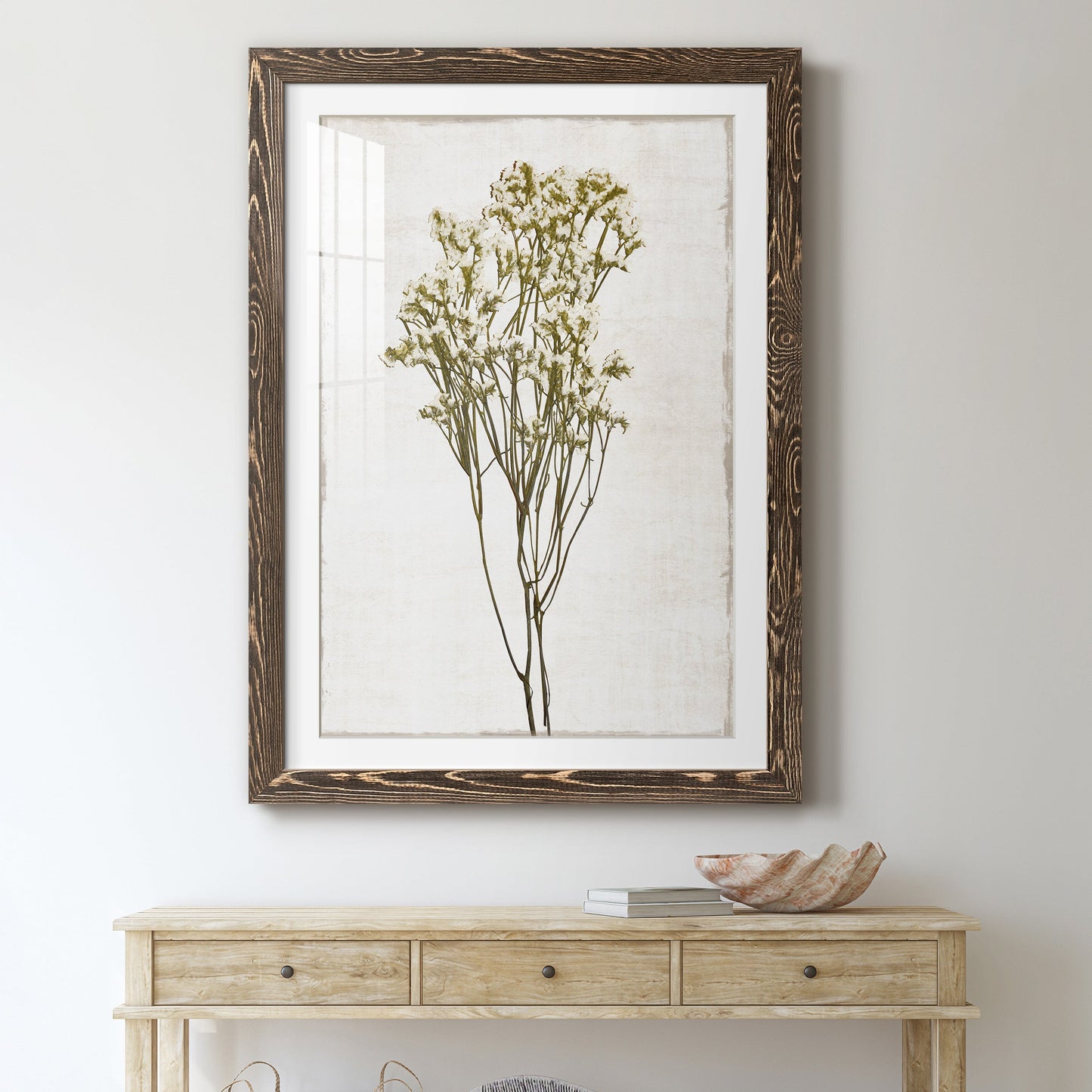 Farmhouse Pressed Flower II - Barnwood Framed Art Print