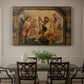 Canvas art print featuring a seated figure playing harp with attendants, showcased as a statement wall artwork