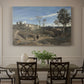 Canvas art print featuring an open landscape of Roman countryside with trees and distant terrain under soft sky, showcased as a statement wall artwork