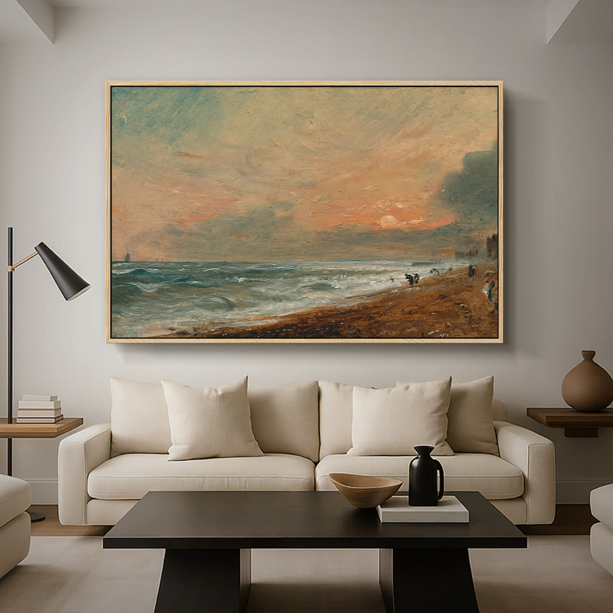 Hove Beach, c. 1824-1826 - Floater Framed Canvas Print