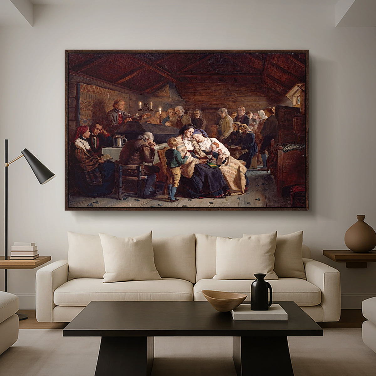 Funeral Feast, 1854 - Floater Framed Canvas Print