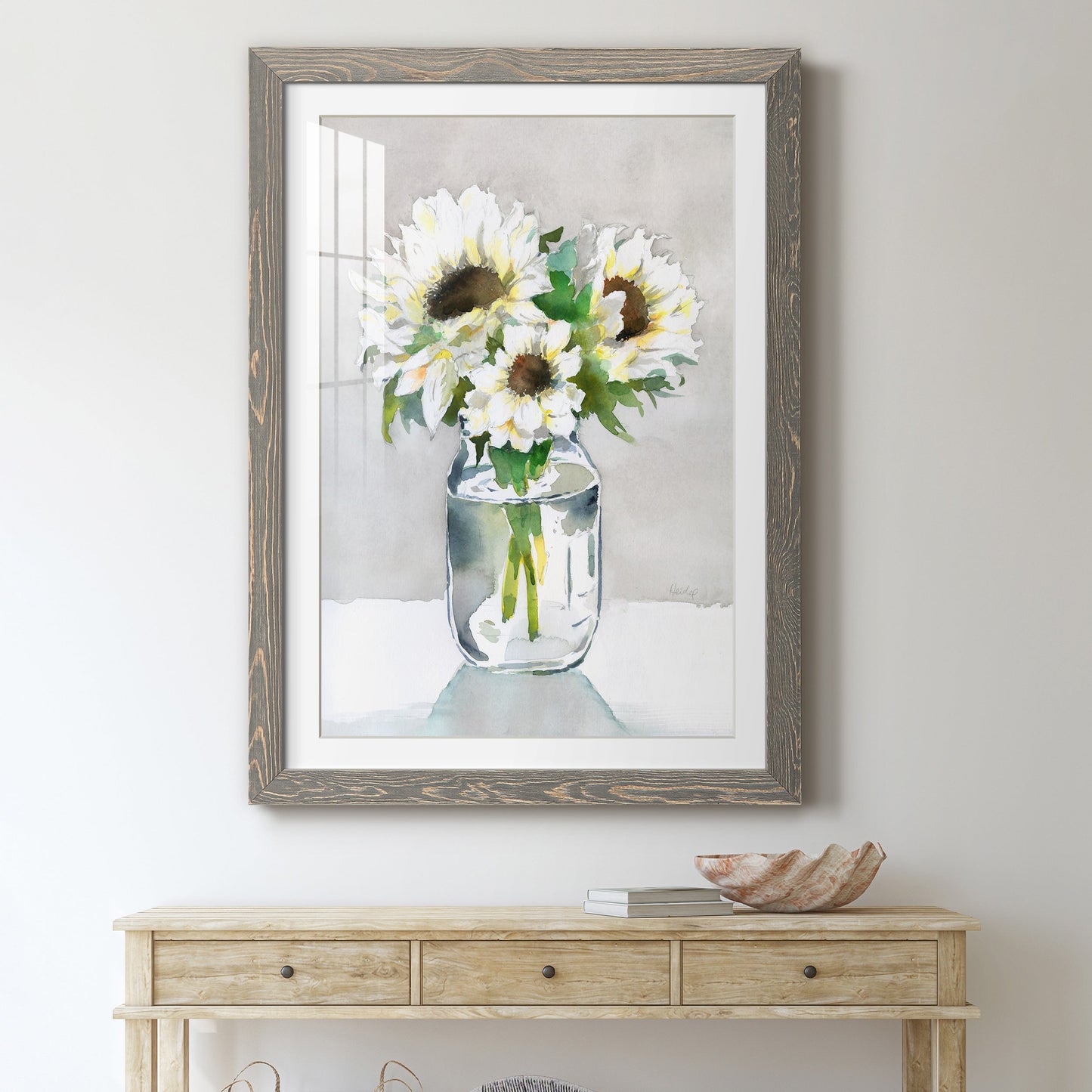 Sunflower II - Premium Framed Print - Distressed Barnwood Frame - Ready to Hang