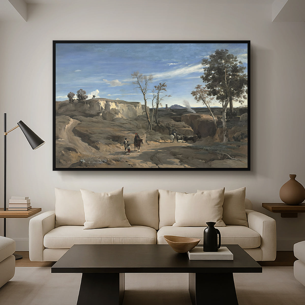 La Cervara, the Roman Campagna, c. 1830-1831 - Floater Framed Canvas Print