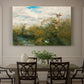 Canvas art print featuring ducks moving through grassy wetland near water's edge, showcased as a statement wall artwork