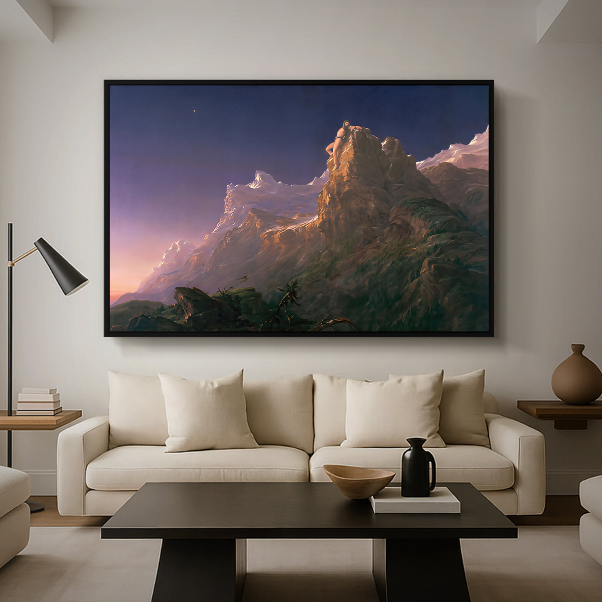 Prometheus Bound, 1847 - Floater Framed Canvas Print