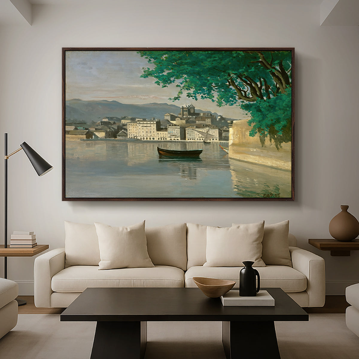 Geneva View of Part of the City, c. 1834-1835 - Floater Framed Canvas Print