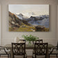 Canvas art print featuring a view of Großglockner peak from alpine hut overlooking valley, showcased as a statement wall artwork