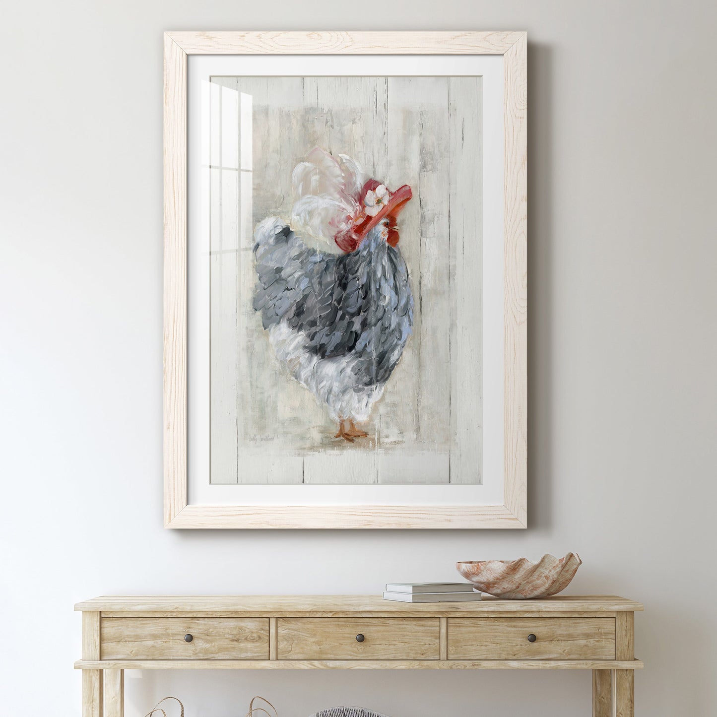 Sunday Best Hen - Premium Framed Print - Distressed Barnwood Frame - Ready to Hang