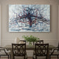 Canvas art print featuring a tree stretched into horizontal lines, showcased as a statement wall artwork