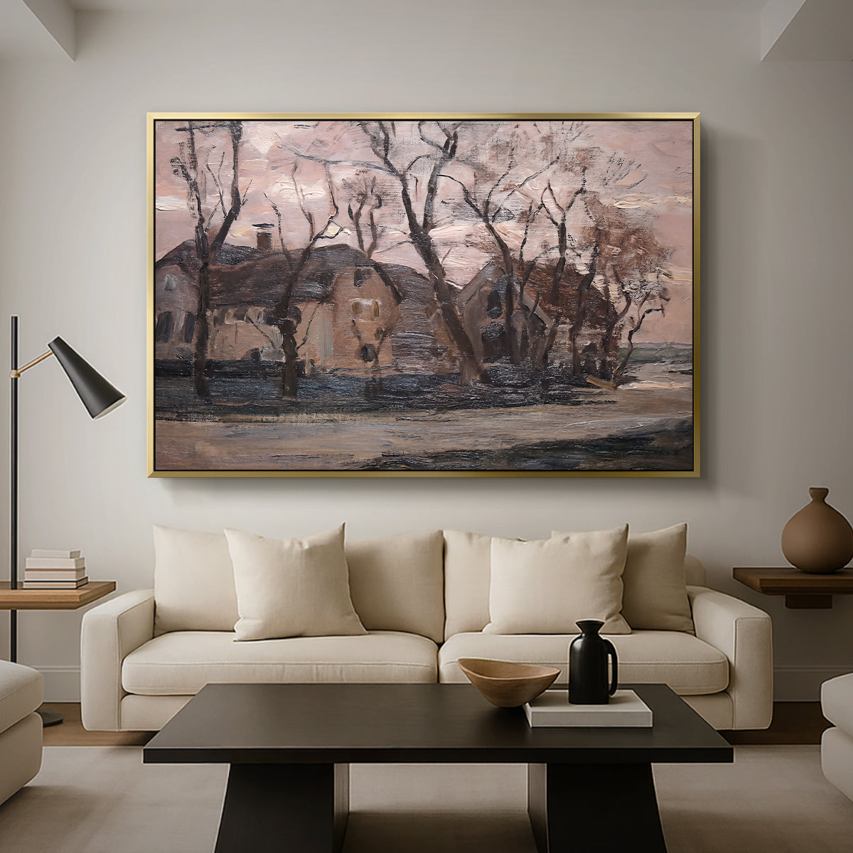 Farm near Duivendrecht in the Evening, c. 1905 - Floater Framed Canvas Print
